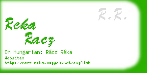 reka racz business card